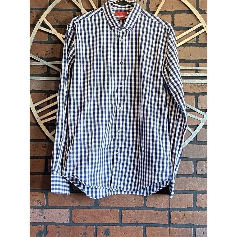 Zara Man SuperSlim Fit Long Sleeve Button Up Plaid Shirt‎ Size L